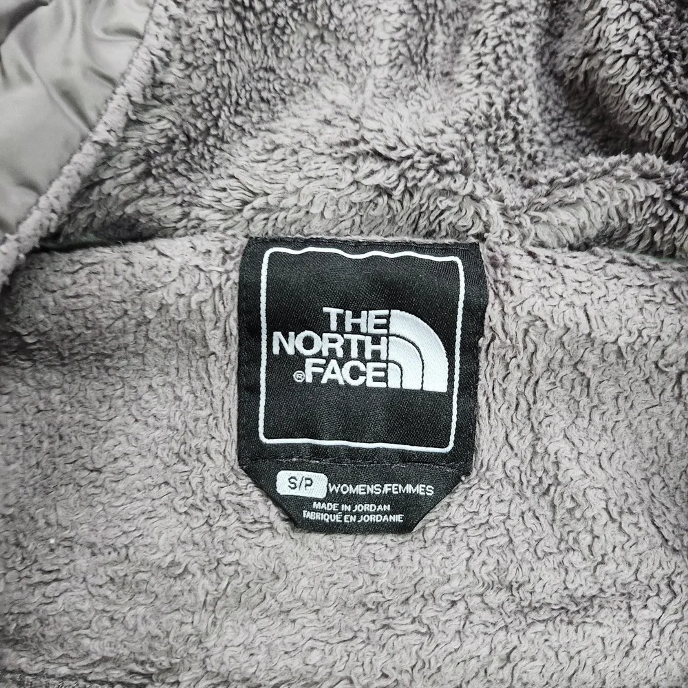 The North Face Jacket Womens Small Gray Hooded Fleece Full Zip Pockets Outdoor